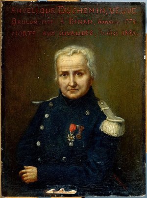 Marie Angelique Duchemin (1772-1859) nahm in den Reihen der 42. Demi-Brigade an den Kämpfen auf Korsika während der Französischen Revolution teil und war 1851 die erste Frau, die in die Ehrenlegion Aufnahme fand. Napoléon I. lehnte die Auszeichnung ab.