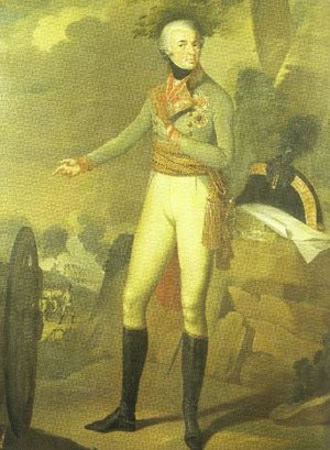 Ludwig Aloys von Hohenlohe Waldenburg-Bartenstein (1765-1829) war während der Koalitionskriege zunächst in Reihen des französischen Emigrantenherres und später in holländischen und österreichischen Diensten aktiv. Der österreichische Feldzeugmeiste