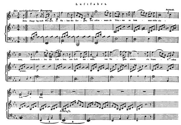 Notenblatt »Luftfahrt« Notenblatt von »Luftfahrt« in einer Komposition von Kapellmeister Reichardt