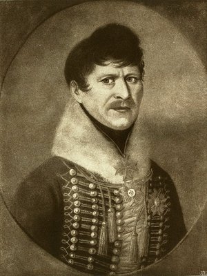 Johann Friedrich von Eisenhardt (1769-1839) war preußischer Generalmajor und während der Befreiungskriege als Brigadier der neumärkischen Landwehr erwarb er das Eiserne Kreuz I. Klasse beim Sturm auf Wittenberg.