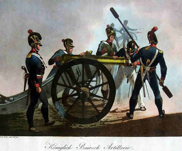 Königlich bayerische Artillerie: Laden des Geschützes