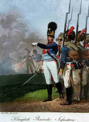 Königlich bayerische Infanterie wird durch ihren Offizier eingewiesen Königlich bayerische Infanterie wird durch ihren Offizier eingewiesen