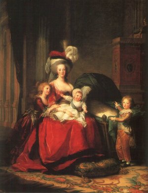 Marie Antoinette (1755-1793) im Kreise ihrer Kinder 1767 von Élisabeth Vigée-Lebrun  gemalt.