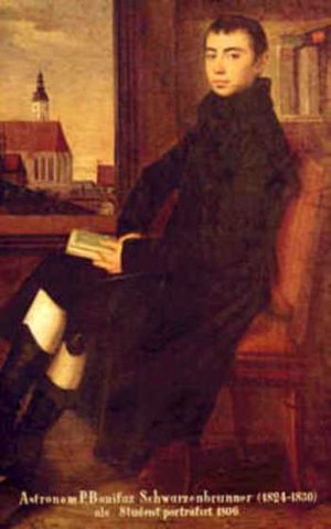 Bonifaz Schwarzenbrunner (1790-1830) war Benediktinermönch und Leiter der Sternwarte des Klosters Kremsmünster. Zugleich unterrichtete er naturwissenschaftliche Fächer am Gymnasium. Bonifaz Schwarzenbrunner (1790-1830) war Benediktinermönch und Leiter der Sternwarte des Klosters Kremsmünster. Zugleich unterrichtete er naturwissenschaftliche Fächer am Gymnasium.