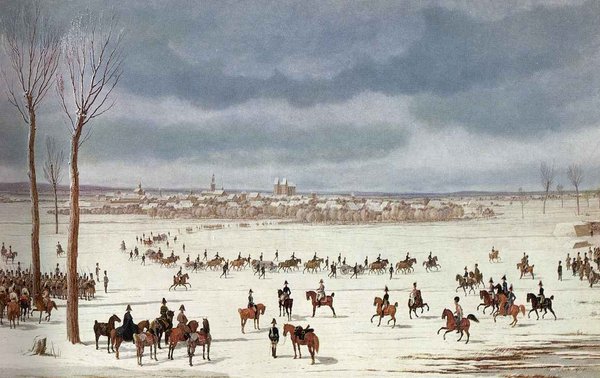 Kapitulation der preußischen Festung Brieg am 16.01.1807 vor Truppen des bayerischen Generals Deroy. 