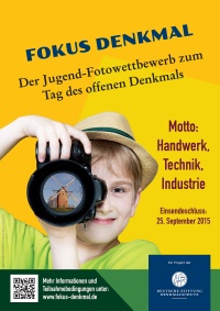 Plakat für den Fotowettbewerb »Fokus Denkmal« anlässlich des Tags des Denkmals 2015